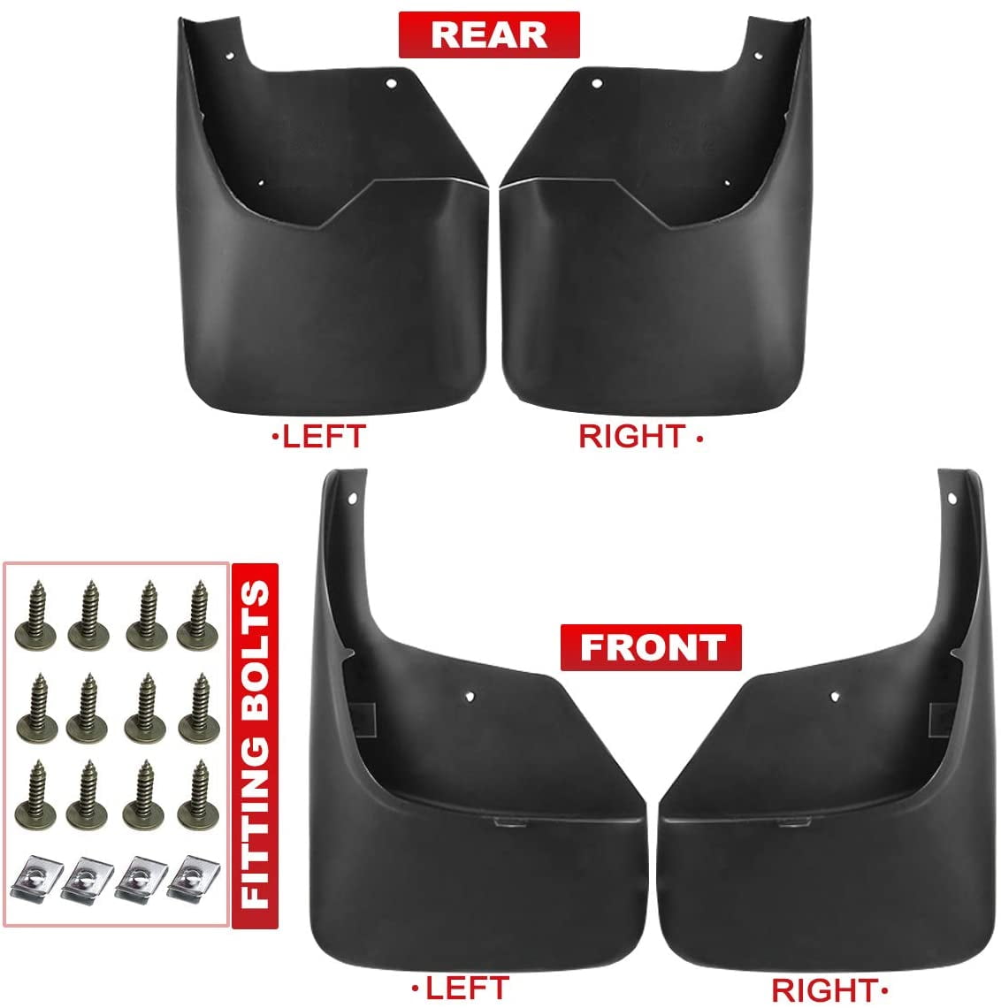 A-Premium Splash Guards Mud Flaps Replacement for Chevrolet Trailblazer 2002-2009 Front and Rear 4-PC Set