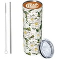 thumbnail image 4 of White Flowers Vintage Floral Stainless Steel Slim Insulated Water Bottles Tumbler with Lid and Straw, Leak Proof Water Bottles for Kids Girls Boys Men Women, 4 of 6