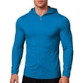 thumbnail image 2 of JTSRKL Full Zip UPF50+ Hoodie for Men Lightweight Silky Smooth Long Sleeve Sun Protection Jacket Breathable Fishing Shirts with Pockets Black L, 2 of 9