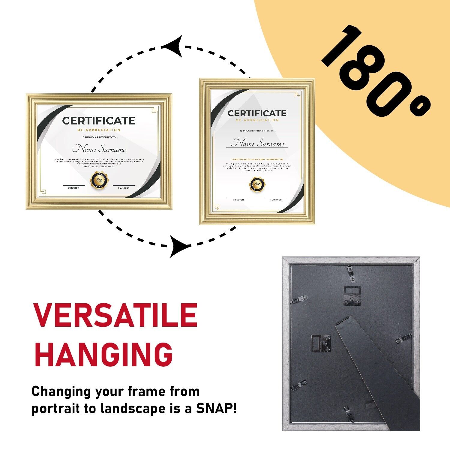 1-Opening 8.5 x 11 Picture Frames, Gold, 4 Count