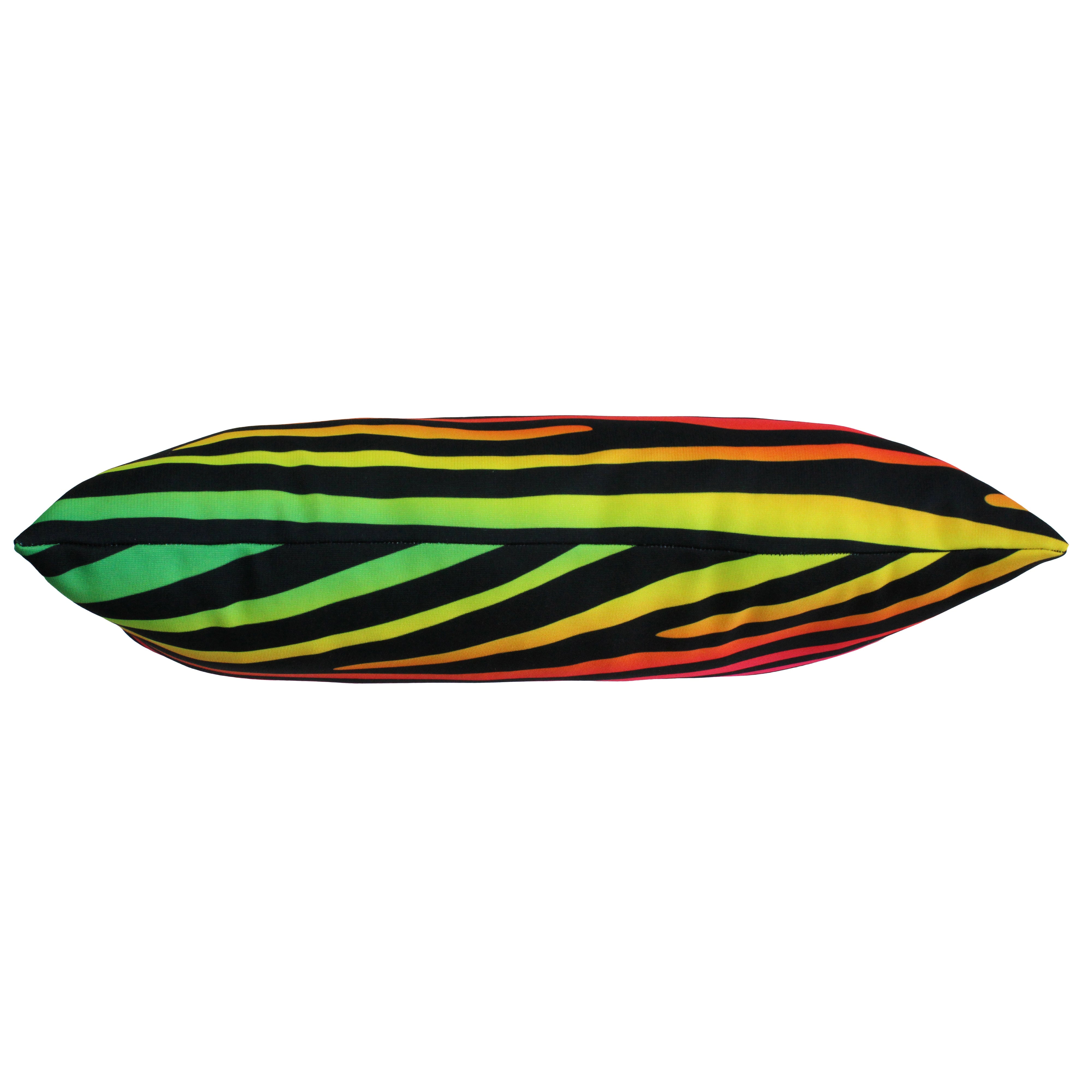 Everything Comfy Zebra Print Decorative Pillow, 16x6 Inch, Rainbow Gradient/Black,