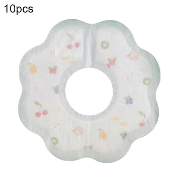 2025 10Pcs Baby Saliva Bibs Collapsible Adjustable Non-woven Fabric Absorbent Baby Toddler Disposable Feeding Bibs Nursery Supplies