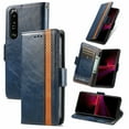 thumbnail image 1 of Case for Sony Xperia 1 III Cover Leather Wallet Folio Case Book Design Flip Magnetic Closure - Blue, 1 of 5