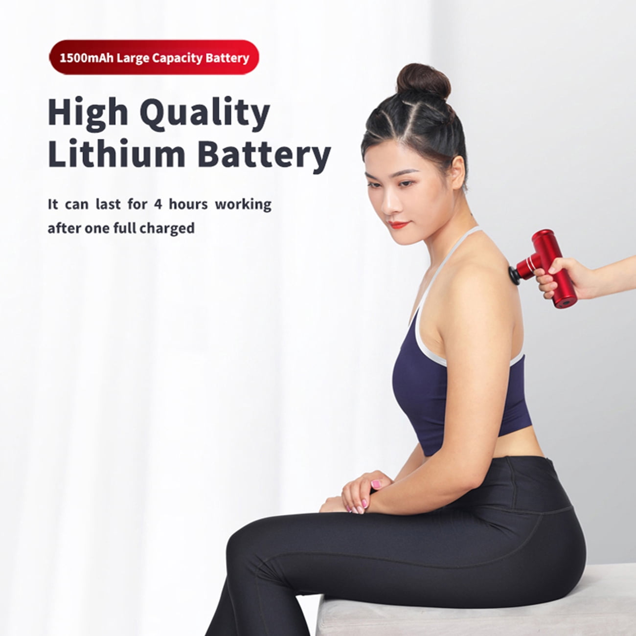 Dawot Red Muscle Massage Percussive Gun Deep Tissue with 3 Adjustable Speeds and 4 Heads, Portable Relaxation Muscle Massager for Office Gym Home