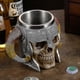 thumbnail image 4 of Viking Skull Beer Mug Tankard, Stainless Steel Double Handle Horn Coffee Cup, 4 of 5