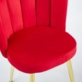 thumbnail image 6 of Lisonu Modern Velvet Dining Chairs, Set of 2, Red Upholstered Accent Chair with Golden Metal Legs, Ergonomic Seating for Dining Room, Living Room & Lounge Area, 6 of 11
