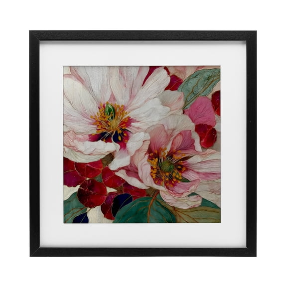 Cimarron Flowers Ornate Details Black Framed Print Under Glass, design by Annabelle Hall