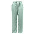 thumbnail image 6 of Mens Linen Cotton Pants Drawstring Waist Lightweight Loose Fit Straight Leg Casual Beach Travel Pants M, 6 of 6