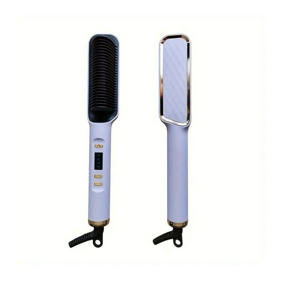 Electric Straightening Brush with Ceramic Technology – Auto Shut-Off & Anti-Scald Design for Smooth, Shiny Hair
