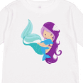 thumbnail image 4 of Inktastic Cute Mermaid, Little Mermaid, Purple Hair, Dolphin Girls Long Sleeve Toddler T-Shirt, 4 of 5