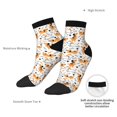 thumbnail image 6 of Rateoe Cute Dog Pattern Quarter Crew Socks,Toe Seamed Ankle Socks,Cotton Cushioned Breathable Athletic Crew Sports Socks, 6 of 7