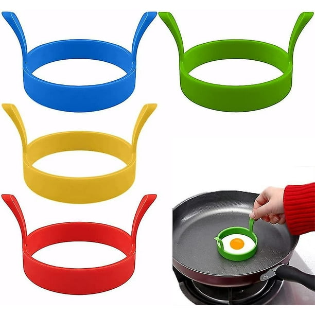 4 Pack Silicone Egg Rings, 3.1inch Non Stick Egg Moulds Egg Cooking