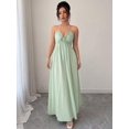 thumbnail image 4 of Solid Color Tie-Up Backless Maxi A-Line Dress Women's Summer Sundress One Piece Long Dress, 4 of 10