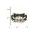 thumbnail image 2 of 8mm Titanium Polished Black Green Carbon Fiber Inlay Ring Size 9.5 Ring for Women, 2 of 2