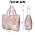 thumbnail image 3 of Tote Bag for Women - Pioneer Flower Shoulder Bag - Large Utility Work Duffle Bag with Zipper Handbag for Travel, Work, Sprots, 3 of 5