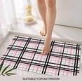 thumbnail image 3 of Pink Black Plaid Door Mat&nbsp;Indoor Outdoor Entrance, Non Slip Rug for Kitchen Bathroom Entryway Rug, Farmhouse Pink Black Checkered Washable Doormat Floor Mat for Office Home Decor 20x31.5 Inch, 3 of 8