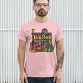 thumbnail image 3 of Tee Hunt Dean Russo Peace Love Music T-Shirt Guitar Happy Good Vibe Men's Tee, Light Pink, 5X-Large, 3 of 5