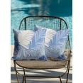 thumbnail image 3 of Outdoor Pillows Waterproof, Blue Grey Palm Leaves Throw Pillows with Inserts Included, Summer Tropical Plants Botanical Indoor Outdoor Decorative Lumbar Pillow for Bed/Couch/Patio 16"x16", 2Pcs, 3 of 8