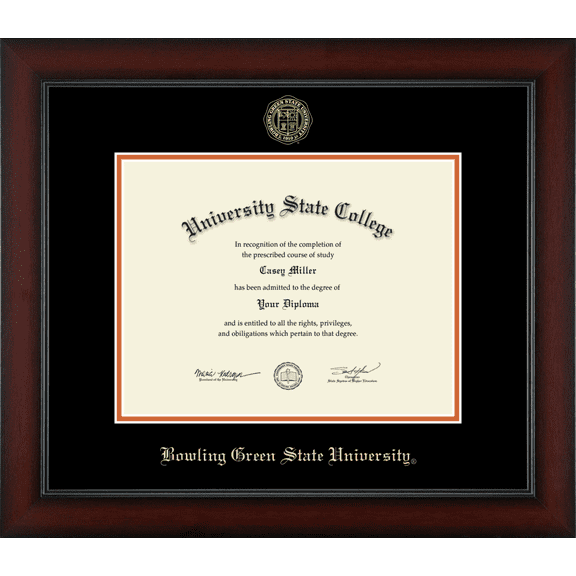 Bowling Green State University Diploma Frame, Document Size 11" x 8.5"