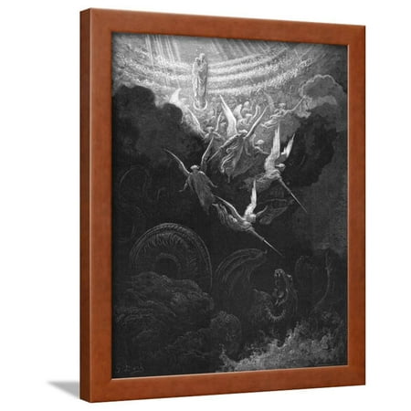 The Archangel Michael and His Angels Fighting the Dragon, 1865-1866 Framed Print Wall Art By Gustave