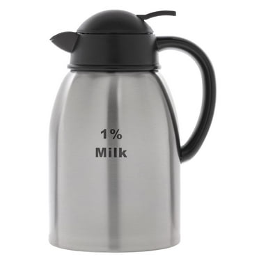 HUBERT® Cream Server with Etched 1% Milk Imprint 1.9 L Stainless Steel