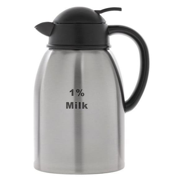HUBERT® Cream Server with Etched 1% Milk Imprint 1.9 L Stainless Steel