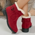 thumbnail image 3 of Winter Snow Boots for Women Suede Plush Fuzzy Warm Ankle Boots Casual Pull on Short Booties, 3 of 6