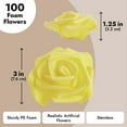 thumbnail image 5 of Juvale Artificial Foam Roses - 100-Pack Stemless, Yellow, 3-Inch Diameter - Faux Flowers for Vase Displays, Wedding Decor & Centerpiece Table Decorations, 5 of 10