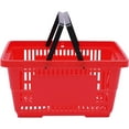 thumbnail image 4 of 12PCs Shopping Baskets, 18L Plastic Shopping Baskets with Handles, Store Baskets with Durable Material Used for Supermarket, Retail, Bookstore, 43x30x23cm/17x12x9inch, Capacity: 10kg/22lbs (Red), 4 of 18