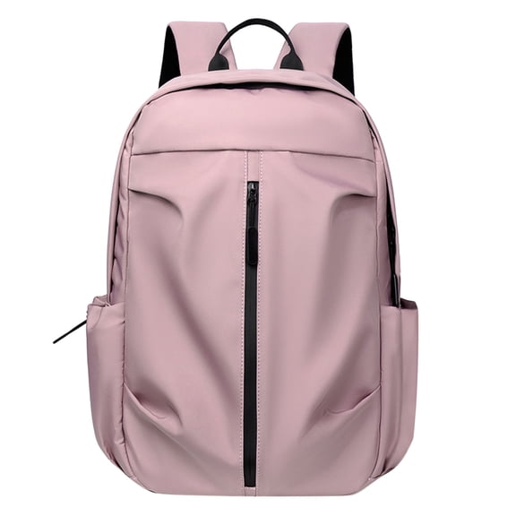 FUZHIQ Plain Lightweight School Backpack for Ages 3-6 Grade Smooth Simple Design Multi Compartment Daily Campus Backpack, Pink
