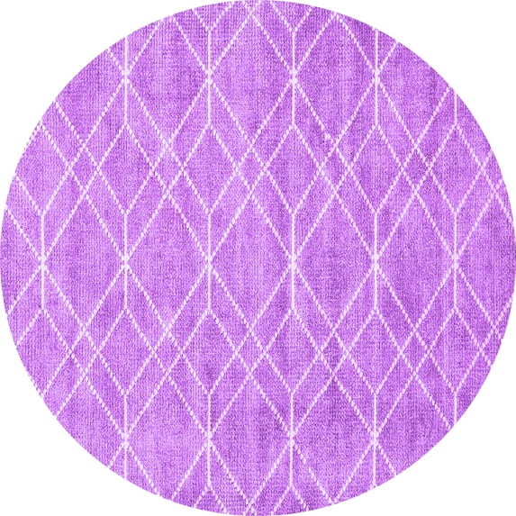 Ahgly Company Indoor Round Abstract Purple Contemporary Area Rugs, 3' Round