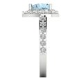 thumbnail image 3 of 2.03 ct Heart Cut Natural Swiss Blue Topaz with Simulated Diamond Halo Accents 14K White Gold Womens Engagement Ring, 3 of 6