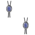 thumbnail image 4 of Bolo Tie Minnieouse Oval ondulado turquesa vaquero collar corbatas diseño único Vintage, 4 of 6