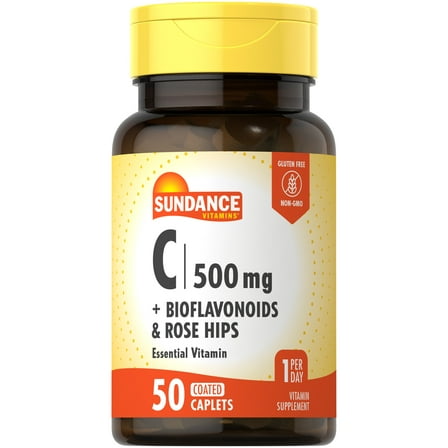 Vitamin C 500mg With Bioflavonoids and Rose Hips | 50 Caplets | by Sundance