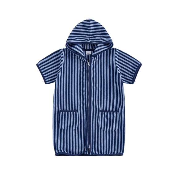 Cenuakty Baby 18M 2T 3T 4T 5T 6T Swim Cover Up Short Sleeve Stripes Print Bathing Suit Coverup Kids Hooded Towel for Boys Girls