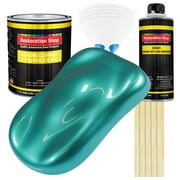 Restoration Shop Gulfstream Aqua Metallic Acrylic Enamel Auto Paint, Complete Gallon Paint Kit, Single Stage High Gloss