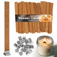 thumbnail image 1 of Mechas de madera para velas MAQIHAN 100 piezas, sin humo, 1.3 x 13 cm, 1 of 7
