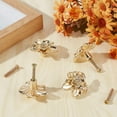 thumbnail image 4 of 4 Sets Gold Flower Drawer Knobs Metal Cabinet Knobs Dresser Handles Vintage Wardrobe Door Cupboard Drawer Furniture Accessory Pulls Handles for Kitchen Living Room 1.41x1.63x0.92 Inch for DIY, 4 of 6