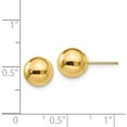 thumbnail image 3 of 14K Yellow Gold Polished 8mm Ball Post Earrings (8 X 8) Made In United States x8mmg, 3 of 5