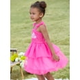 thumbnail image 3 of Barbie Toddler Girls Tutu Dress Bow Strap Smocked Bodice Tiered Tulle Skirt Party Birthday Dress for Kids Sizes 3-4Y, 3 of 12