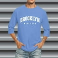 thumbnail image 2 of Mens T Shirt 3/4 Sleeve Comfortable Crewneck Graduated Color Fit Light Blue Beach Vacation Fall Clothes size M, 2 of 4