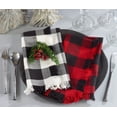 thumbnail image 2 of Fennco Styles Classic Buffalo Plaid Design Fringed 100% Cotton Cloth Napkins, 20 x 20 Inch, Set of 4 - Black Dinner Napkins for Christmas, Holiday DÃ©cor, Everyday Use and Family Gathering, 2 of 2