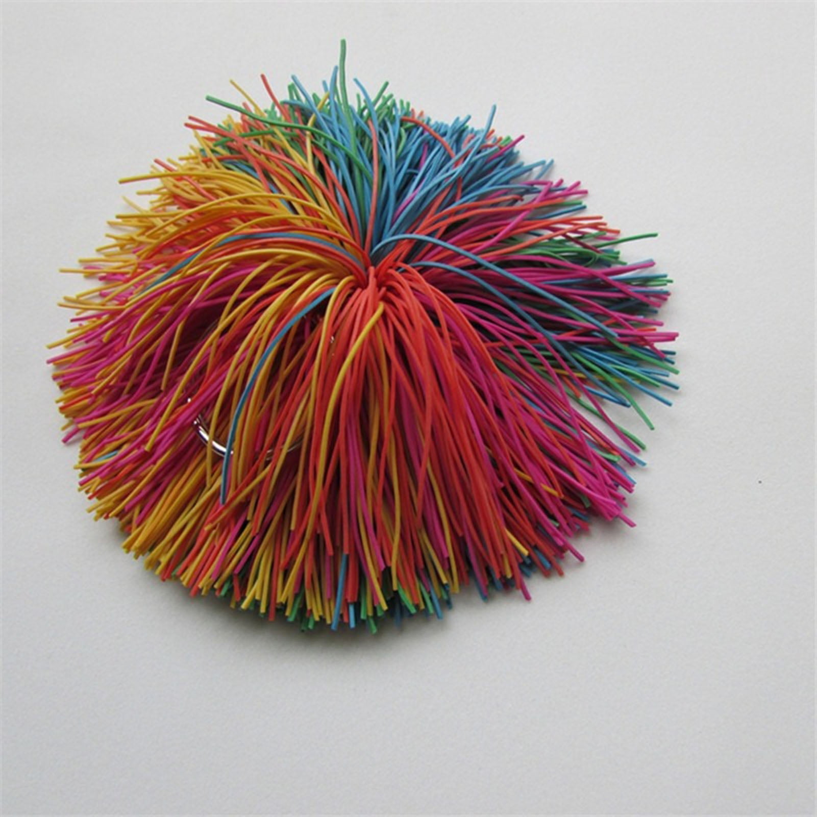 Toudaret 10Pcs Silicone Monkey Stringy Ball Anxiety Relief Colorful Sensory Ball Portable Travel Fidget Ball Bouncy Pom Stress Ball Party Favors