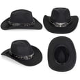 thumbnail image 2 of Sombrero vaquero italiano retro western para mujeres y hombres de ala ancha, 2 of 7