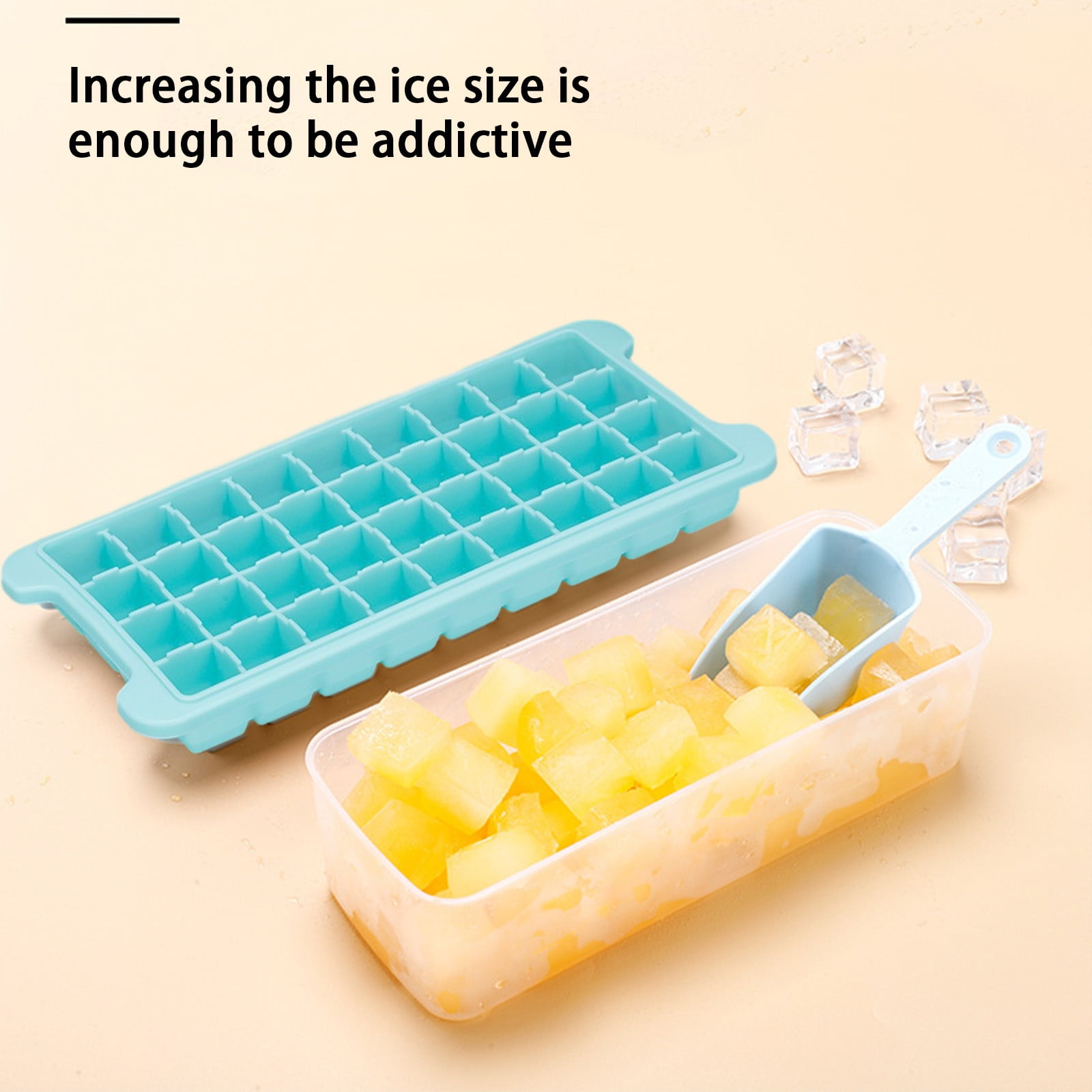 JilgTeok 5 Packs 36-Ice Block Tray with Lid, Large Capacity Easy Press Ice Cube Maker for Freezer, BPA Free Plastic Ice Mold for Whiskey Cocktails Coffee, Dishwasher Safe