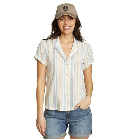Eddie Bauer Women's Packable Camp Shirt, Vanilla Regular L