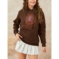 thumbnail image 5 of Women Halloween Hoodie, Long Sleeve Hooded Cobweb Spider Print Pullover Fall Tops with Pocket, 5 of 9