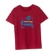 thumbnail image 5 of Camiseta de verano para mujer: camiseta elegante y cómoda con cuello redondo para el trabajo o aventuras al aire libre Rojo, 5 of 7