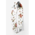 thumbnail image 2 of Bimba White Leaves,Rose & Miosotis Floral Printed Pure Silk Scarf Neck Wrap Summer Hair Bandanas For Women 40 x 80 Inches, 2 of 6