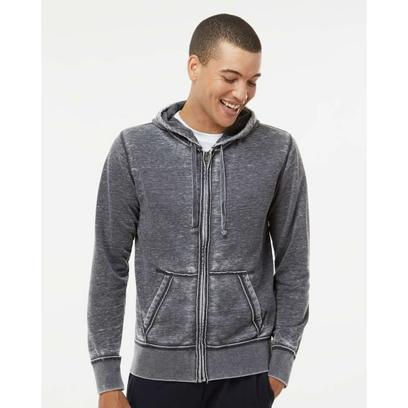 J America JA8916 Adult Vintage Zen Full-Zip Fleece Hooded Sweatshirt